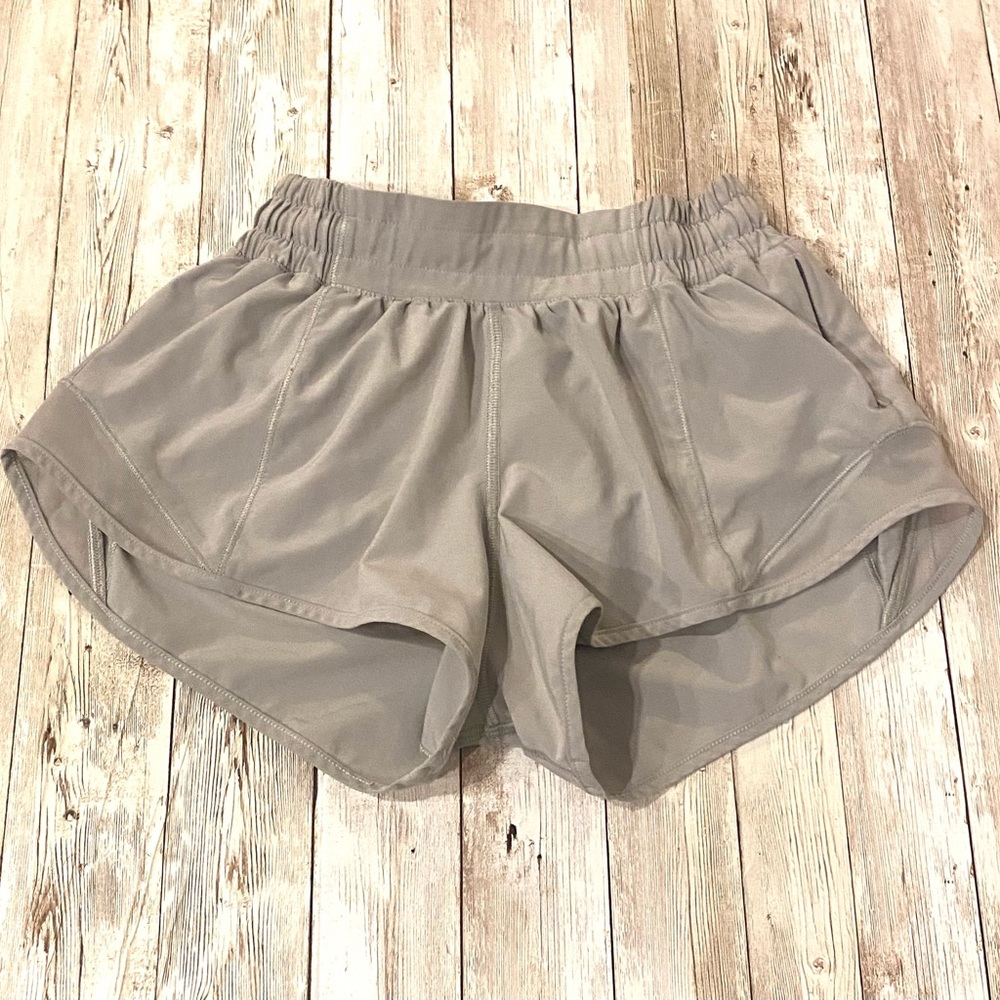 Gray 2.5 inch inseam Hotty Hot shorts, low rise